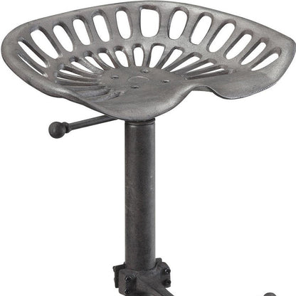 Gray Iron Backless Adjustable Height Bar Chair HomeRoots