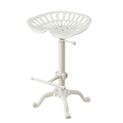 White Iron Backless Adjustable Height Bar Chair HomeRoots