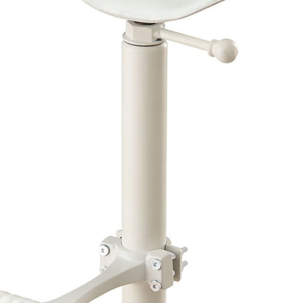 23" White Iron Backless Adjustable Height Bar Chair HomeRoots