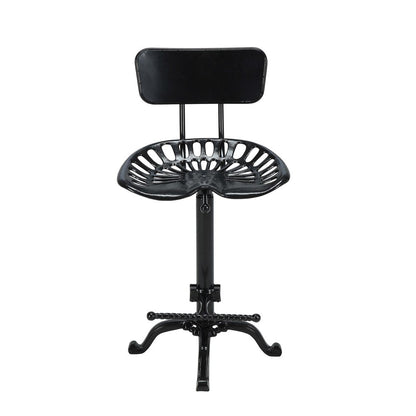 37" Black Iron Low Back Bar Height Bar Chair HomeRoots