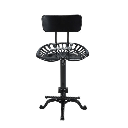 Black Iron Low Back Bar Height Bar Chair HomeRoots