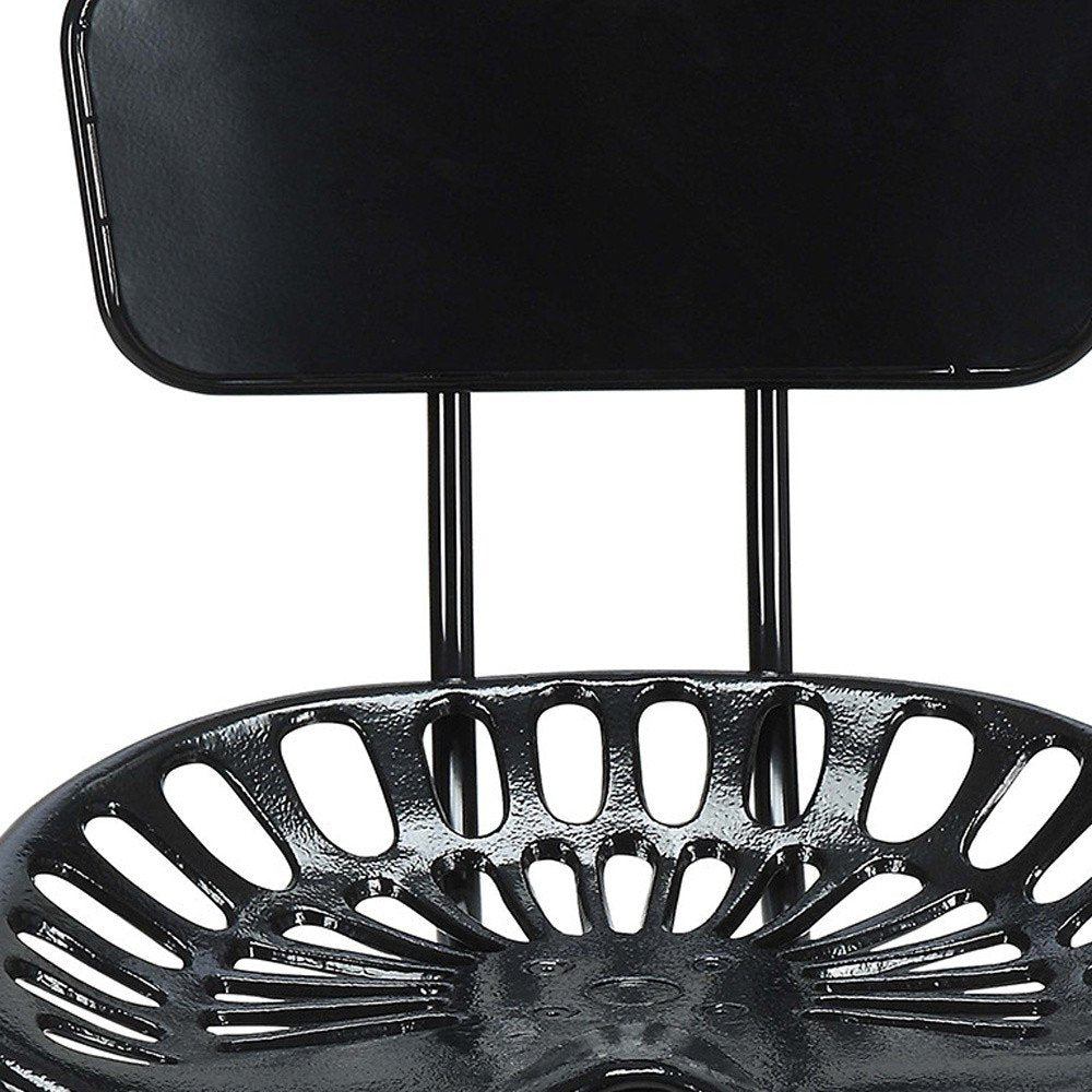 37" Black Iron Low Back Bar Height Bar Chair HomeRoots