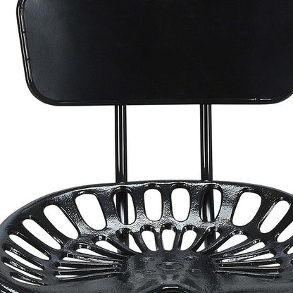 37" Black Iron Low Back Bar Height Bar Chair HomeRoots