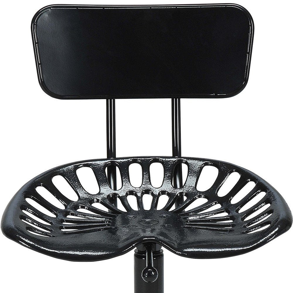 37" Black Iron Low Back Bar Height Bar Chair HomeRoots