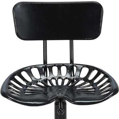 37" Black Iron Low Back Bar Height Bar Chair HomeRoots