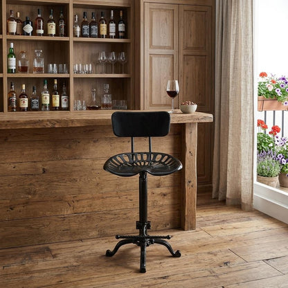 Black Iron Low Back Bar Height Bar Chair HomeRoots