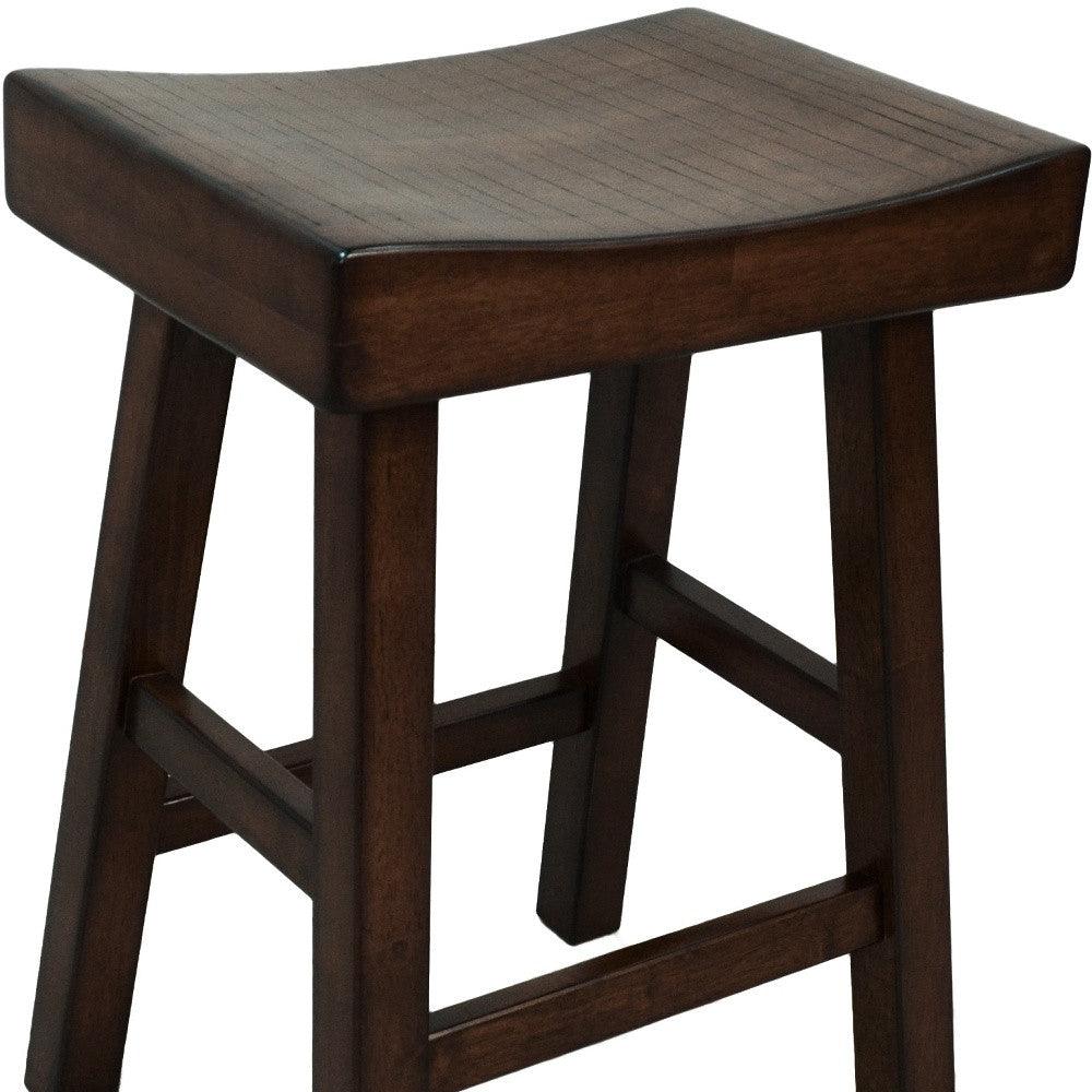 25" Espresso Solid Wood Backless Counter Height Bar Chair - FurniFindUSA