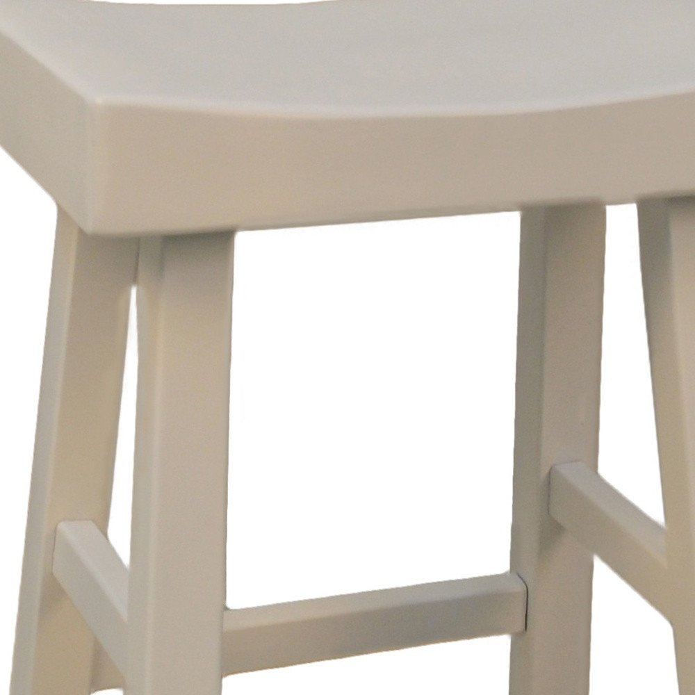 25" Antiqued White Solid Wood Backless Counter Height Bar Chair HomeRoots