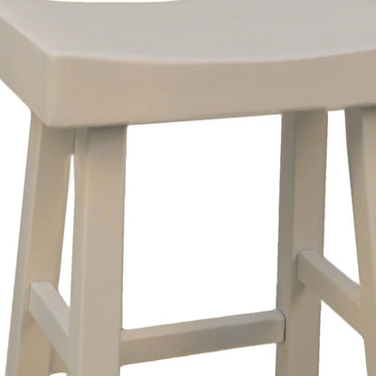 25" Antiqued White Solid Wood Backless Counter Height Bar Chair HomeRoots