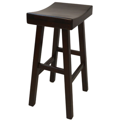 30" Espresso Solid Wood Backless Bar Height Bar Chair HomeRoots
