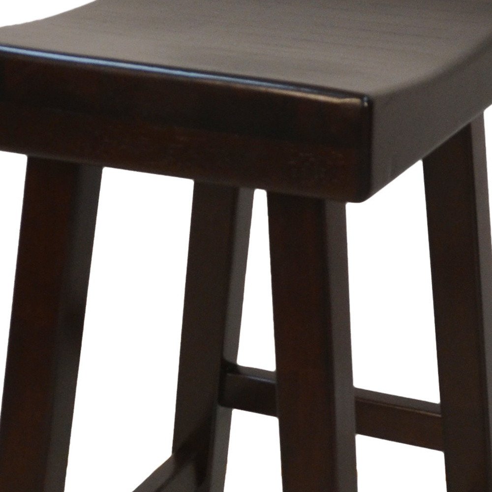 30" Espresso Solid Wood Backless Bar Height Bar Chair HomeRoots