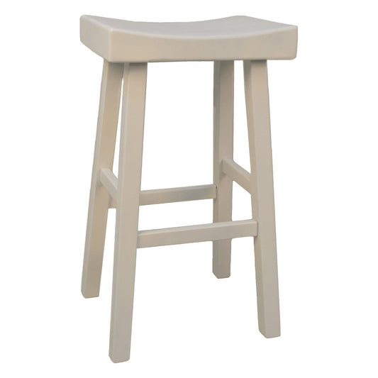 30" White Solid Wood Backless Bar Height Bar Chair HomeRoots