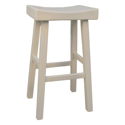 30" White Solid Wood Backless Bar Height Bar Chair HomeRoots