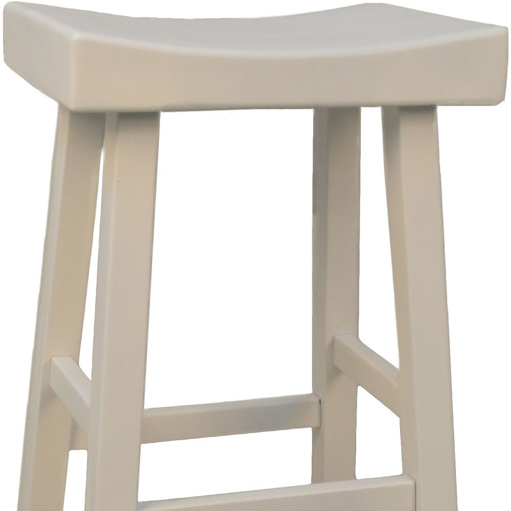 30" White Solid Wood Backless Bar Height Bar Chair HomeRoots