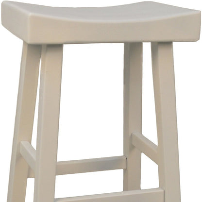 30" White Solid Wood Backless Bar Height Bar Chair HomeRoots