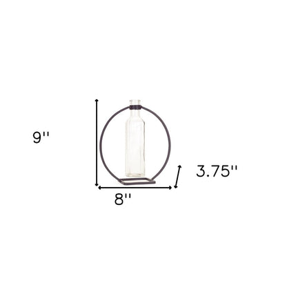 Set of Four Gray Round Metal Wall Vase HomeRoots
