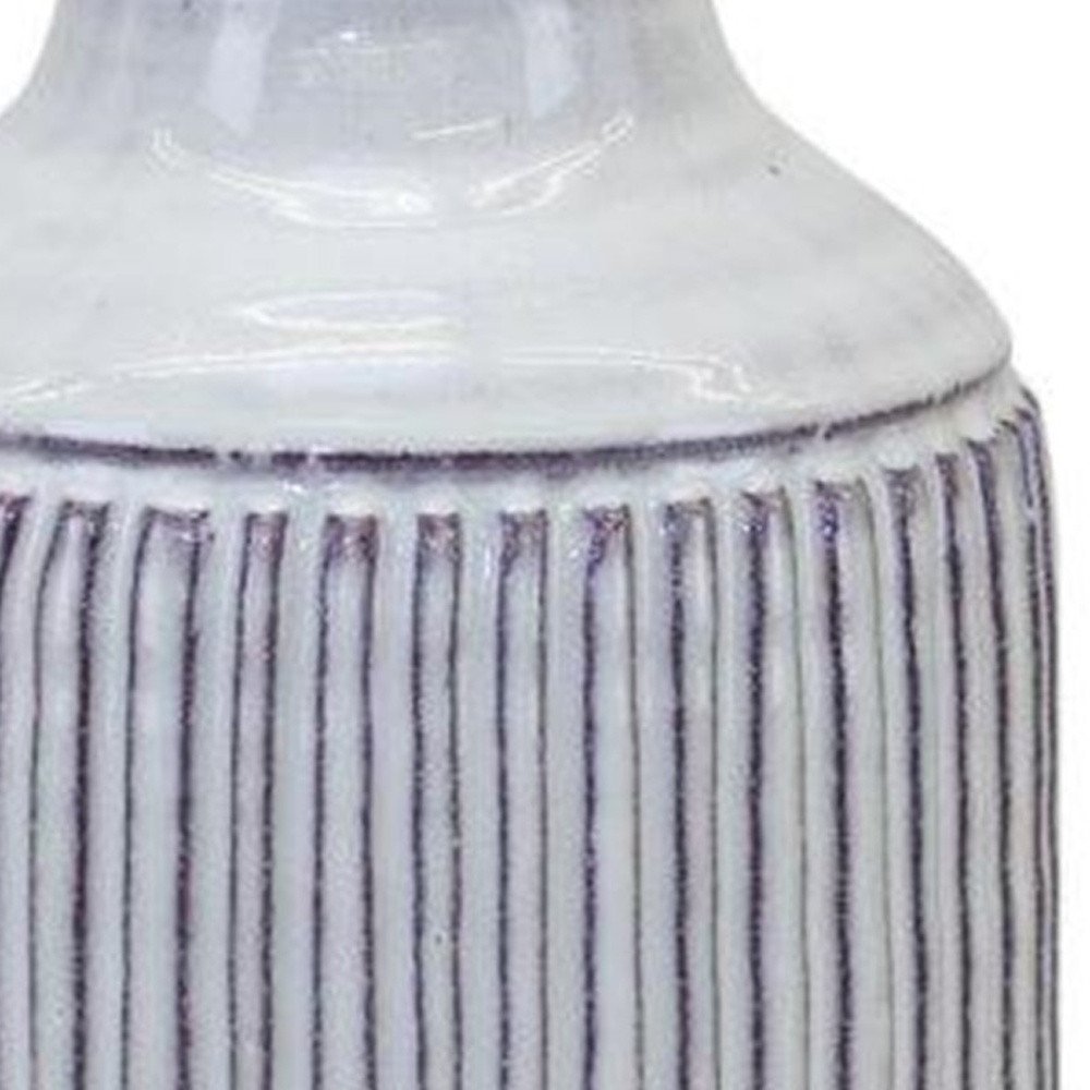 10" Off White Terracotta Striped Cylinder Table Vase HomeRoots