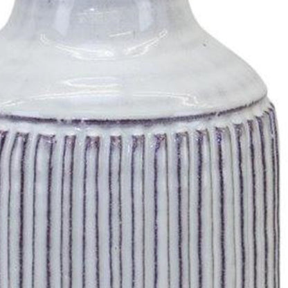 10" Off White Terracotta Striped Cylinder Table Vase HomeRoots