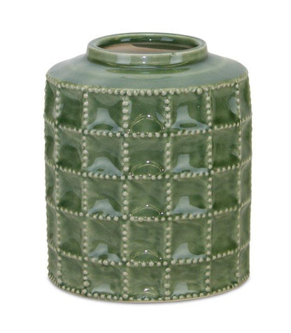 7" Green Terracotta Geometric Cylinder Table Vase HomeRoots