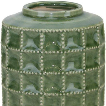 7" Green Terracotta Geometric Cylinder Table Vase HomeRoots