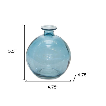 Set of Two Blue Glass Round Table Vase HomeRoots