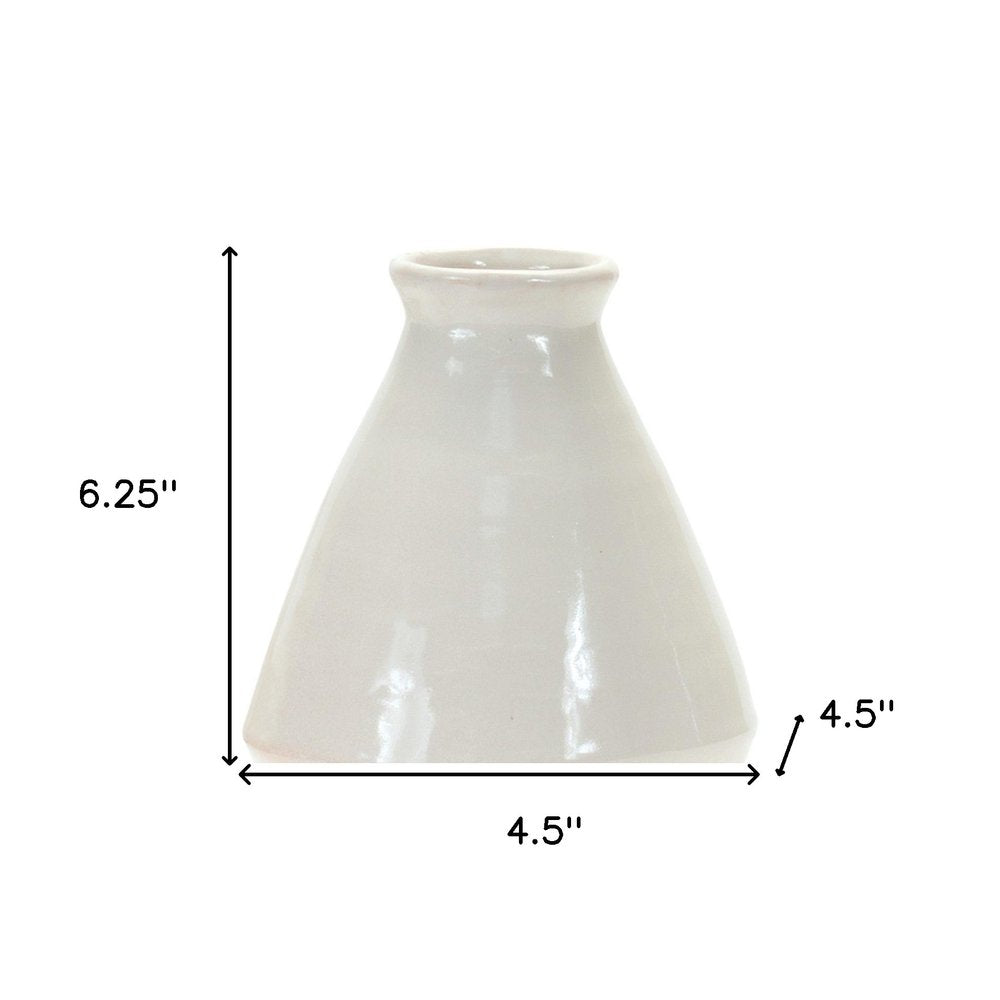 Set of Two White Bud Terracotta Table Vase HomeRoots