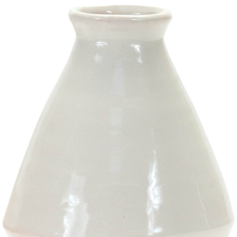 Set of Two White Bud Terracotta Table Vase HomeRoots