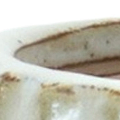 6" Ivory Ribbed Round Terracotta Table Vase HomeRoots