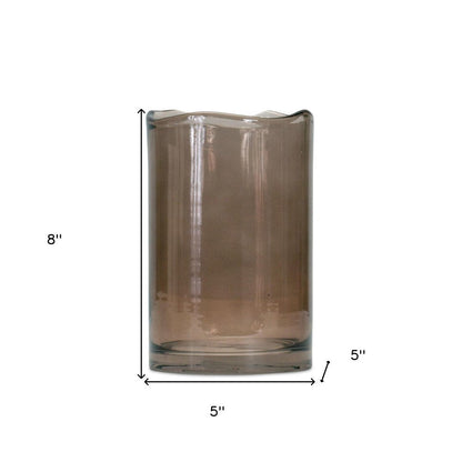 8" Brown Cylinder Glass Table Vase HomeRoots