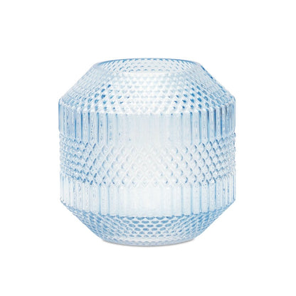 7" Pale Blue Geometric Cylinder Glass Table Vase HomeRoots