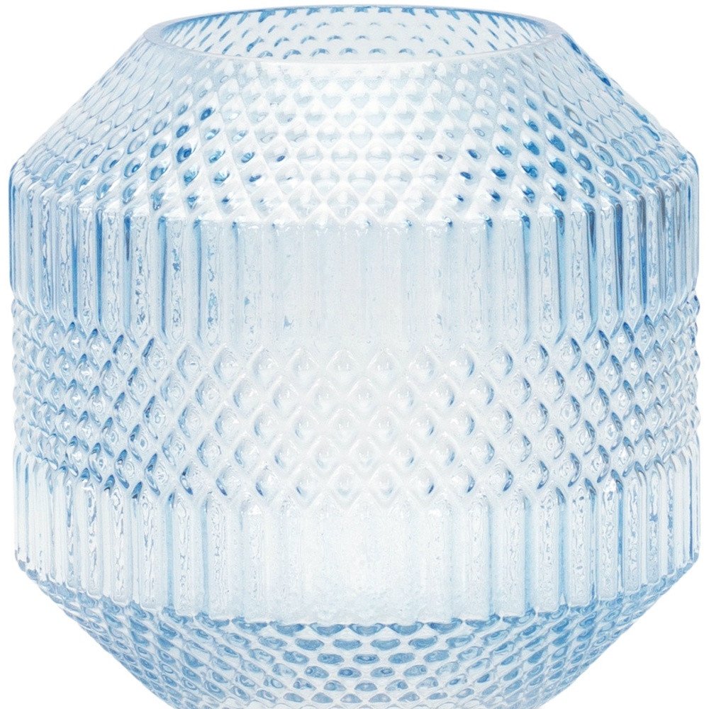 7" Pale Blue Geometric Cylinder Glass Table Vase HomeRoots