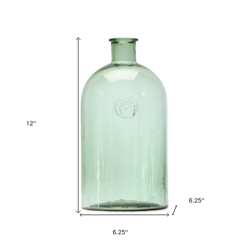 12" Green Bud Glass Table Vase HomeRoots