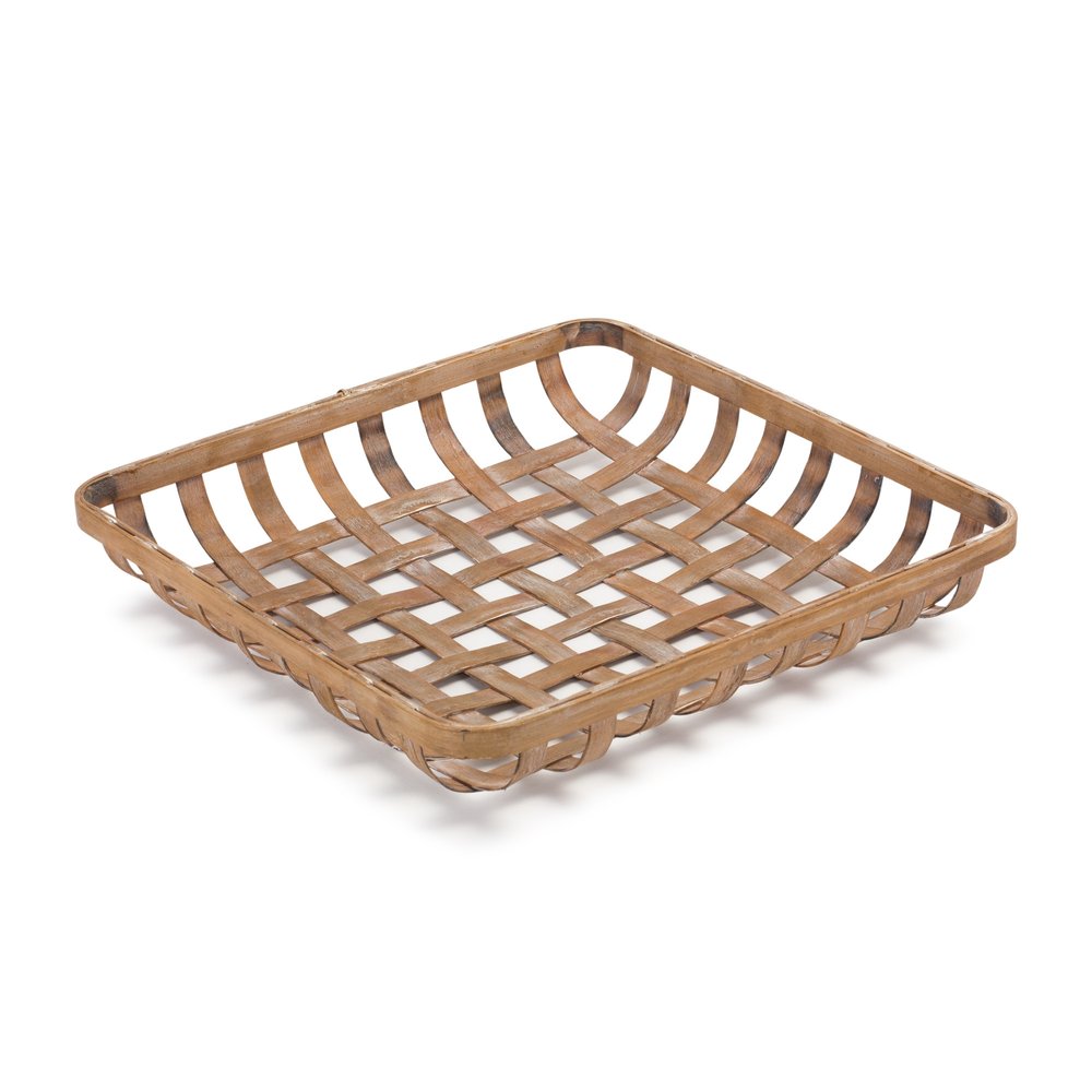 Set of Two Brown Square Bamboo Vanity Tray HomeRoots