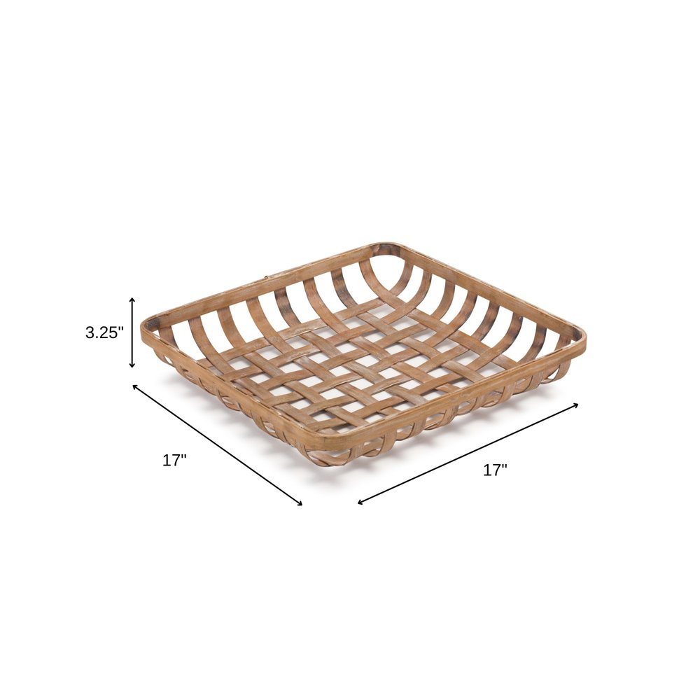 Set of Two Brown Square Bamboo Vanity Tray HomeRoots