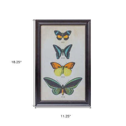 Set Of Two Green Solid Wood Butterfly Wall Decor