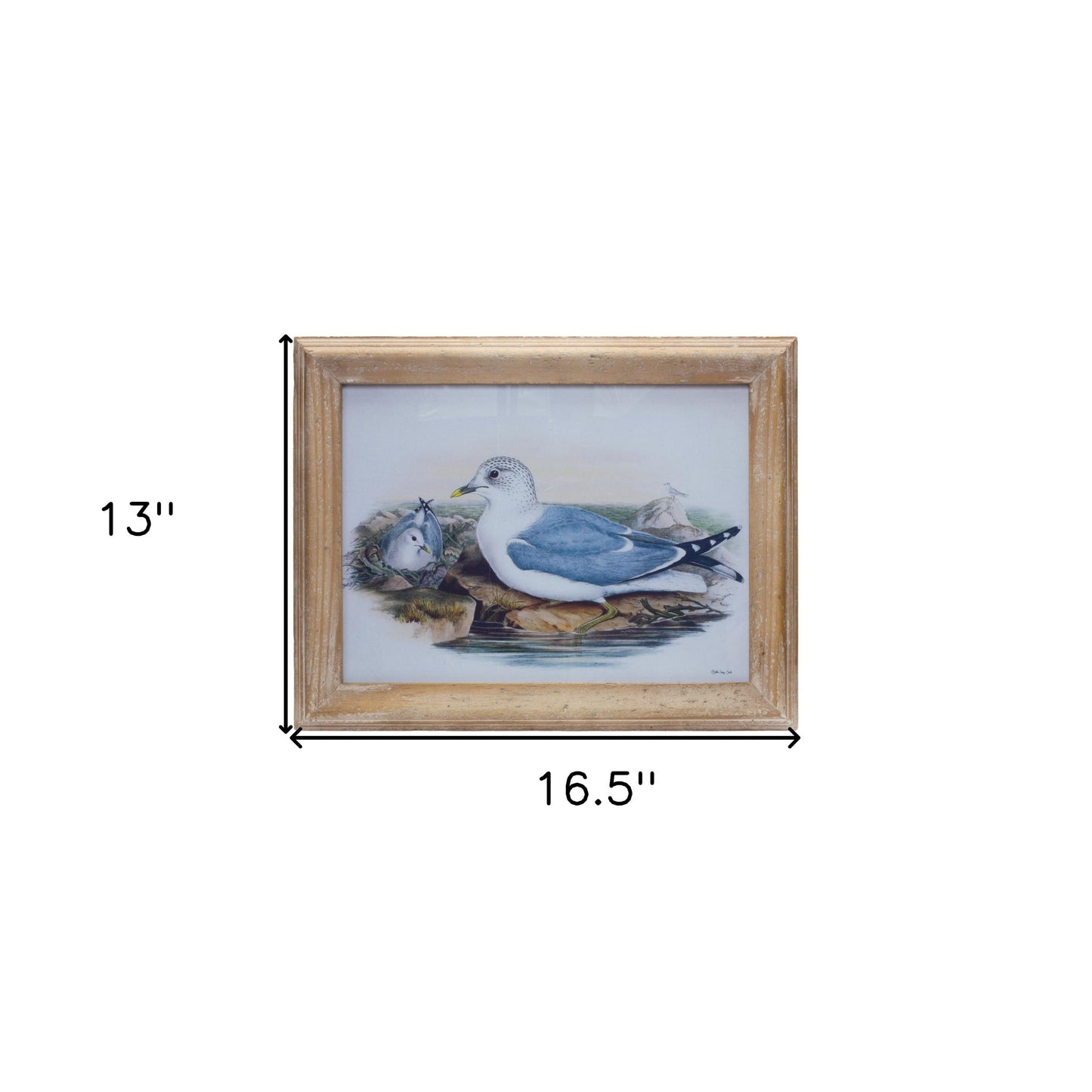 Blue Solid Wood Bird Wall Decor