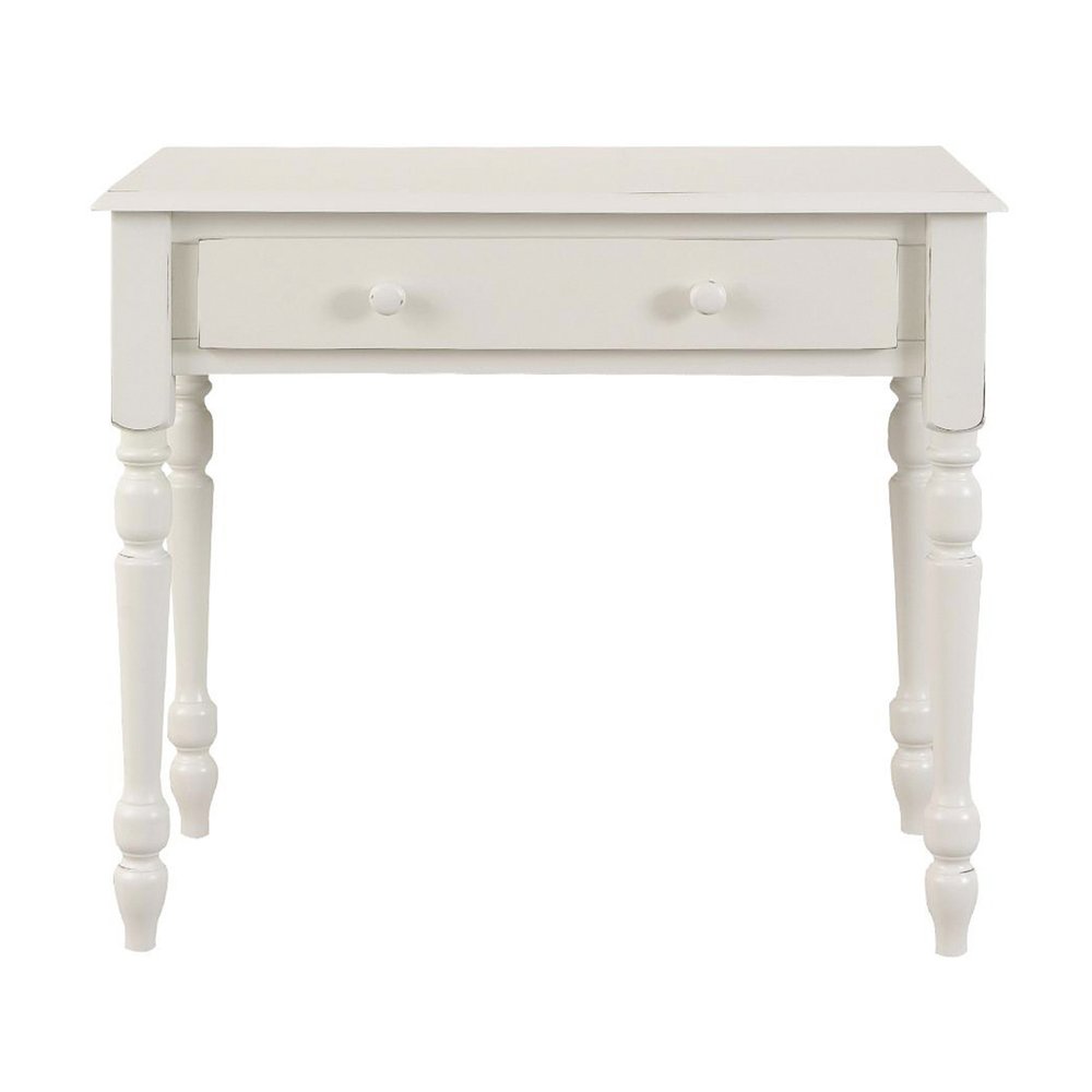 34" Off White Solid Wood Writing Desk — view 1
