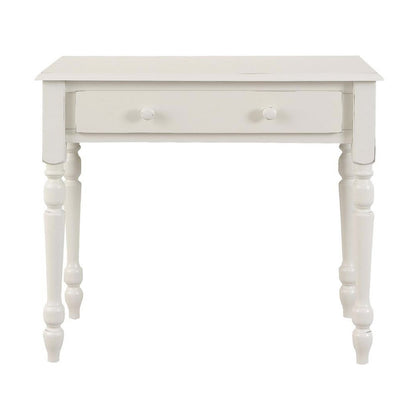 34" Off White Solid Wood Writing Desk