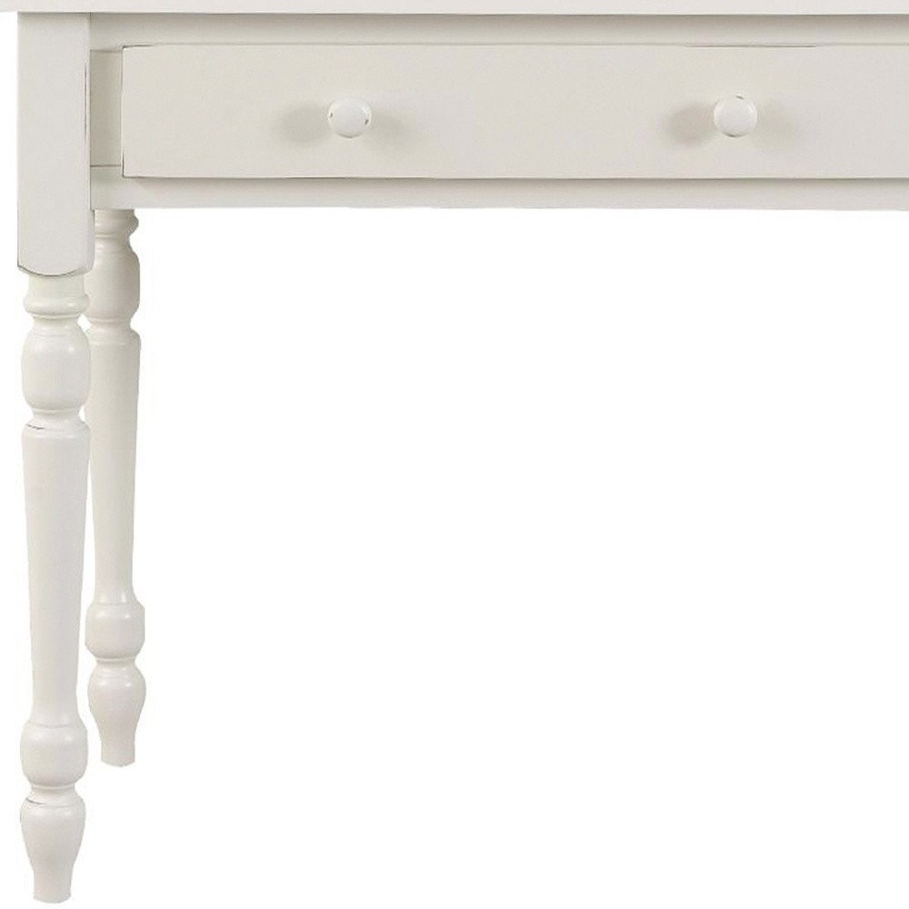 34" Off White Solid Wood Writing Desk — view 2