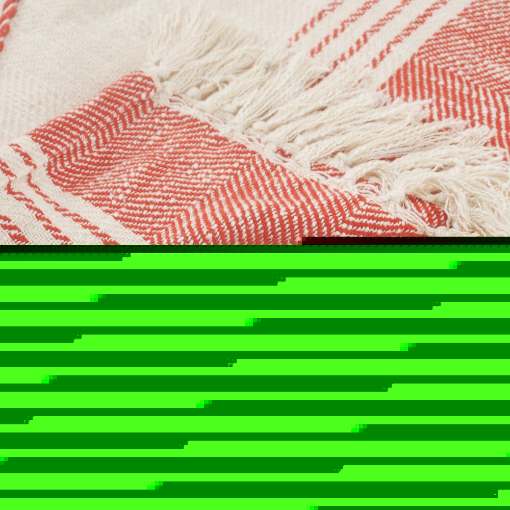 60" X 50" Blue and Off White Woven Cotton Striped Throw Blanket with Fringe HomeRoots