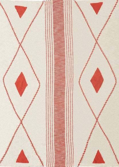 60" X 50" Beige Woven Cotton Striped Throw Blanket with Fringe HomeRoots