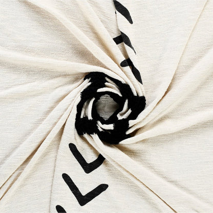 50" X 60" Black and White Woven Cotton Geometric Throw Blanket with Tassels HomeRoots