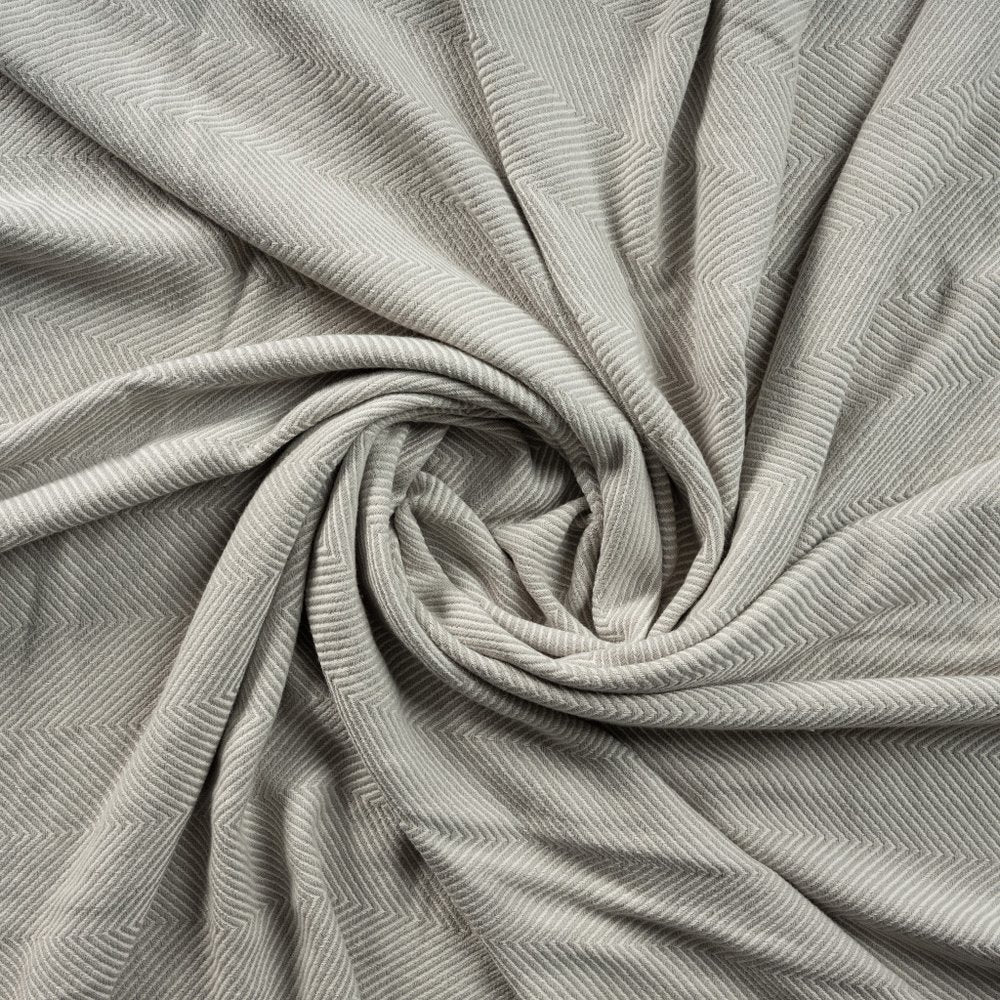 50" X 60" Gray Woven Cotton Herringbone Throw Blanket with Fringe HomeRoots