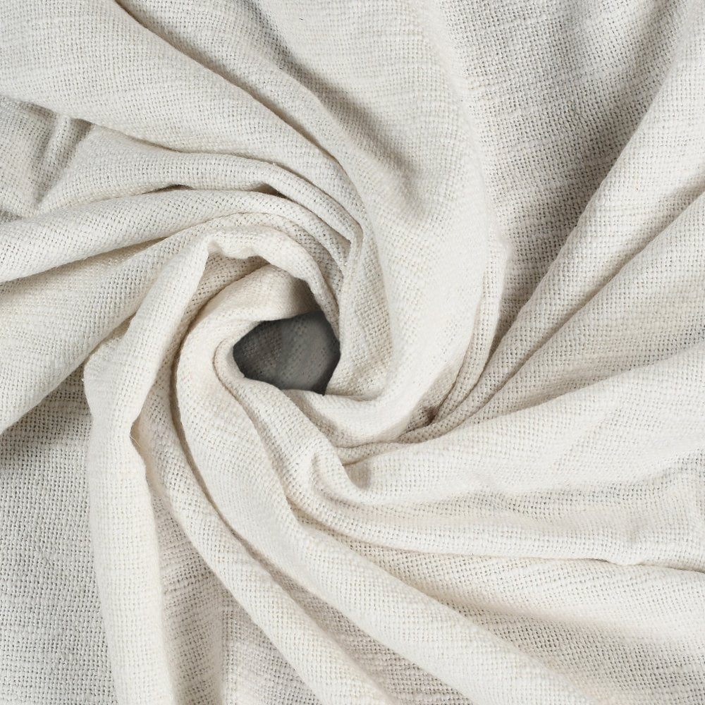 50" X 60" Blue and White Woven Cotton Striped Throw Blanket with Tassels — view 15