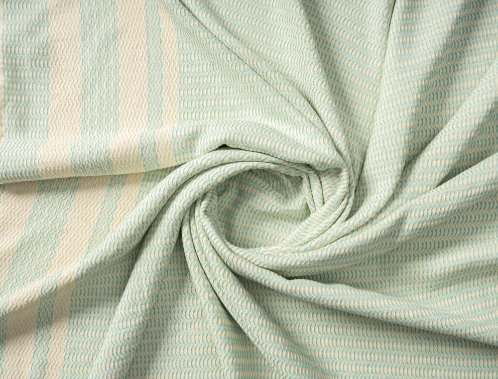 50" X 60" Turquoise Woven Cotton Striped Throw Blanket with Fringe HomeRoots
