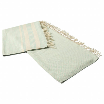 50" X 60" Orange Woven Cotton Striped Throw Blanket with Fringe HomeRoots