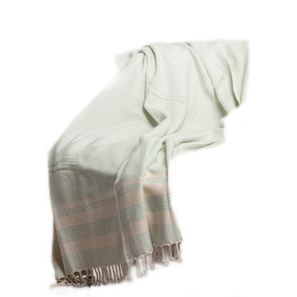 50" X 60" Orange Woven Cotton Striped Throw Blanket with Fringe HomeRoots