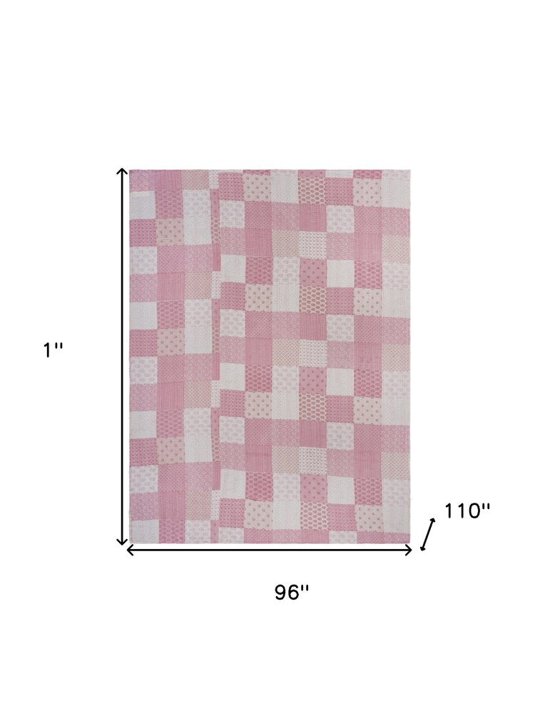 Cream Knitted Cotton Geometric Throw HomeRoots