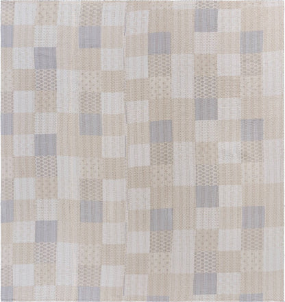 Cream Knitted Cotton Geometric Throw HomeRoots