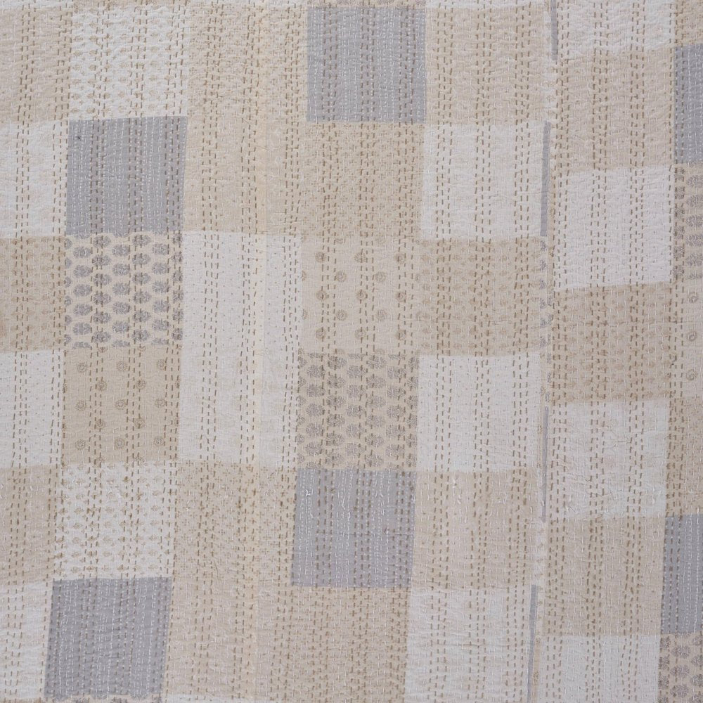 Cream Knitted Cotton Geometric Throw HomeRoots